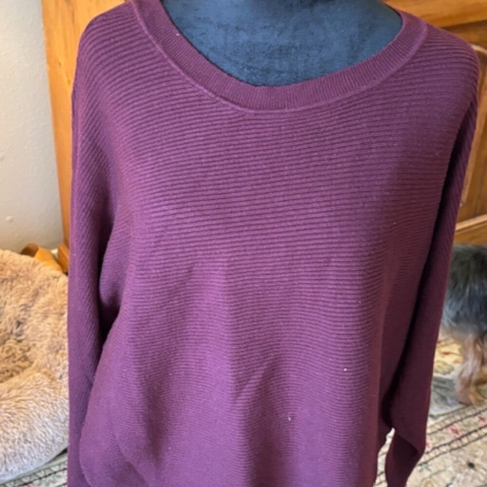 Philosophy NWOT Burgundy Dolman Sleeve Sweater 1X